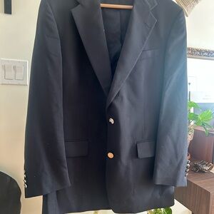 Burberry Black Men's Blazer with Silver Buttons